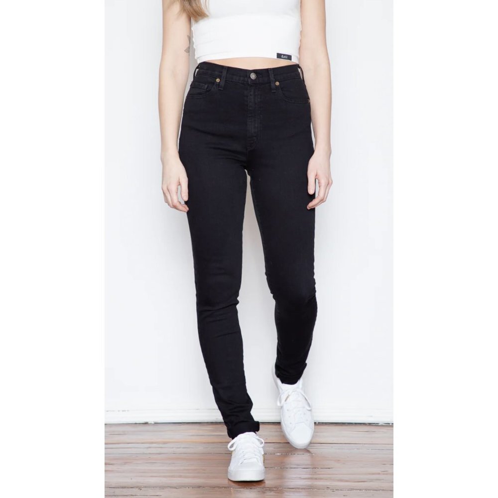 Dutil High Rise Skinny Jeans In Black Overdye - Size 26